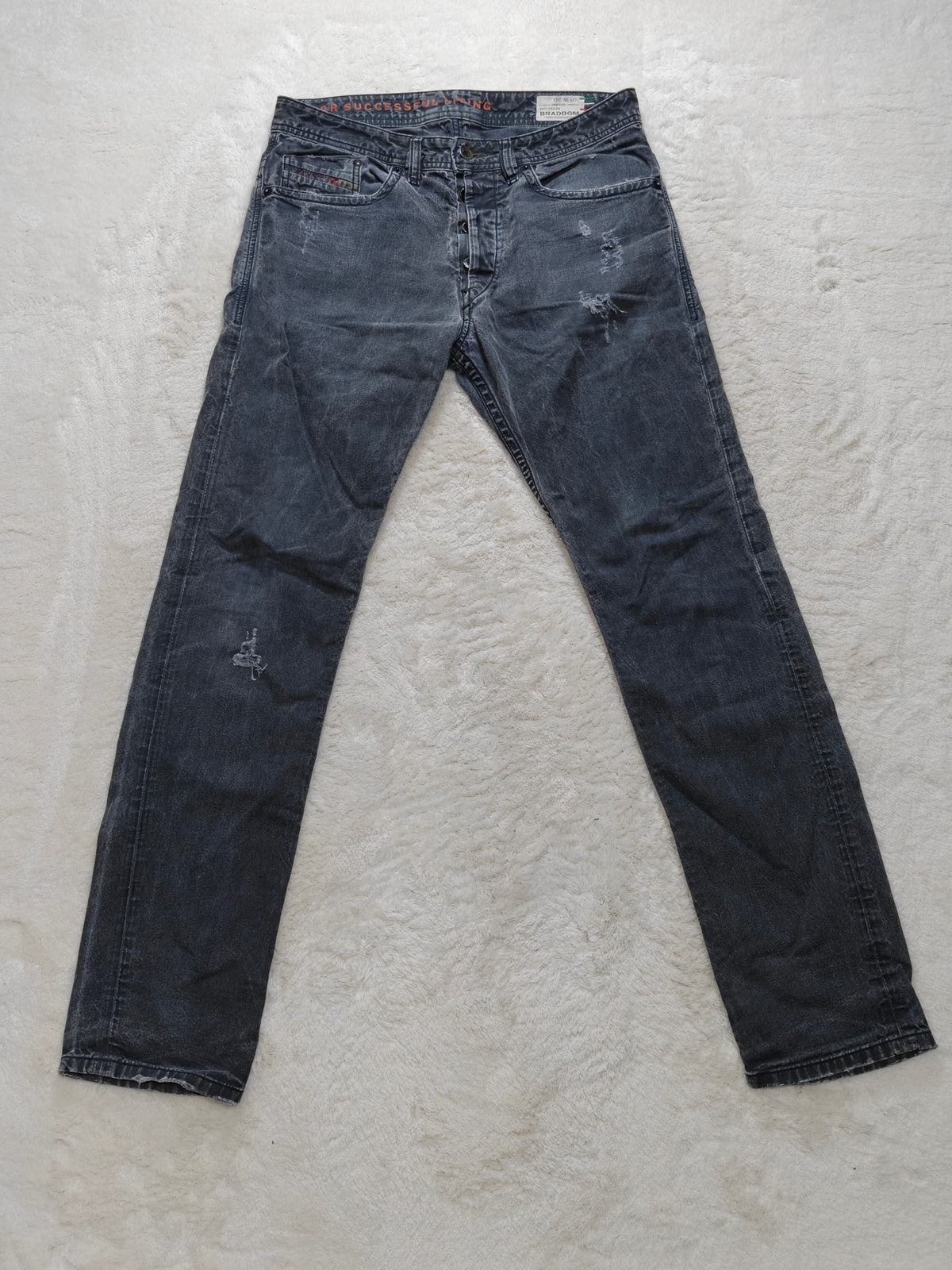 Men Diesel Braddom Black 0802K Slim carrot W30 L32 Y2K Jeans