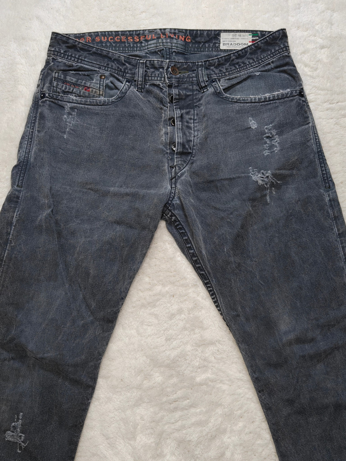 Men Diesel Braddom Black 0802K Slim carrot W30 L32 Y2K Jeans