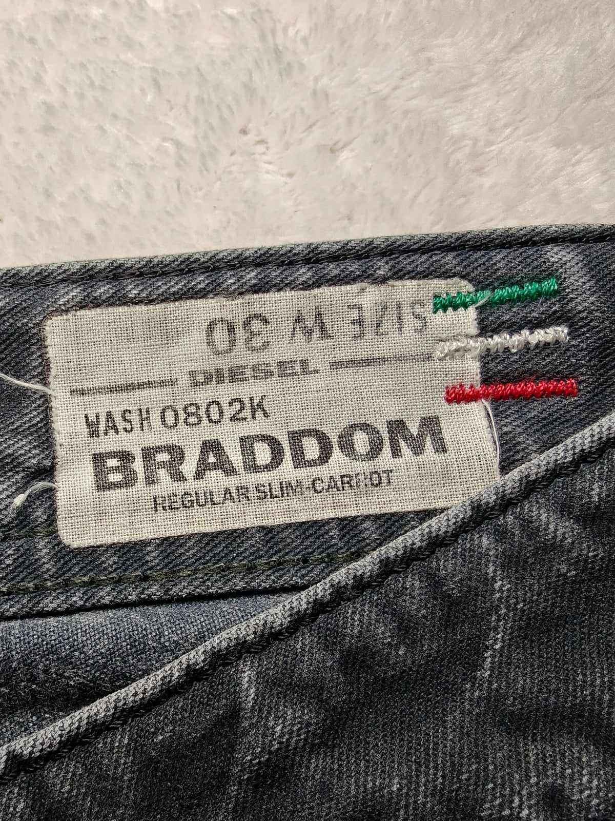 Men Diesel Braddom Black 0802K Slim carrot W30 L32 Y2K Jeans