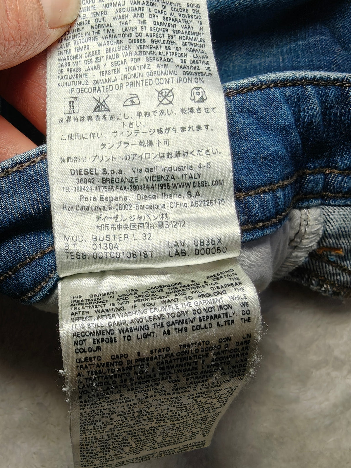 Men Diesel Buster Blue 0836X Tapered W28 L32 Y2K Jeans