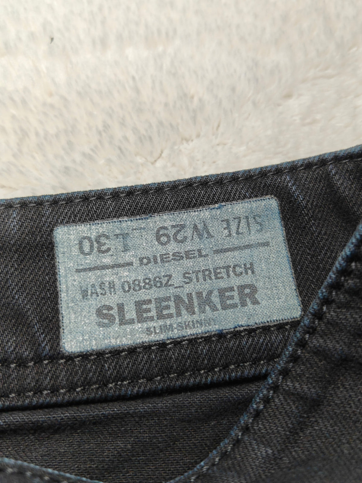 Men Diesel Sleenker Black 0886Z Slim W29 L30 Y2K Jeans