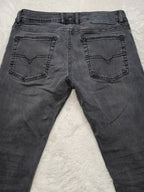 Men Diesel Troxer Black R6QE9 Slim W29 L32 Y2K Jeans