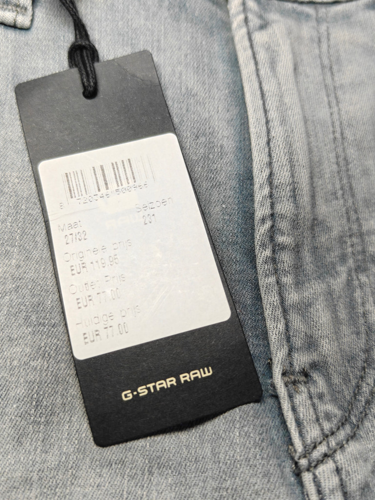Men G-Star RAW 3301 Faded industrial grey Skinny W27 L32 Jeans