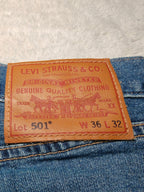 Men Levi's 501 Blue 3339 Straight W36 L30 Y2K Jeans