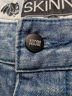 Men Stash House Skinny Distressed Details Blue Skinny W30 L32 Y2K Jeans