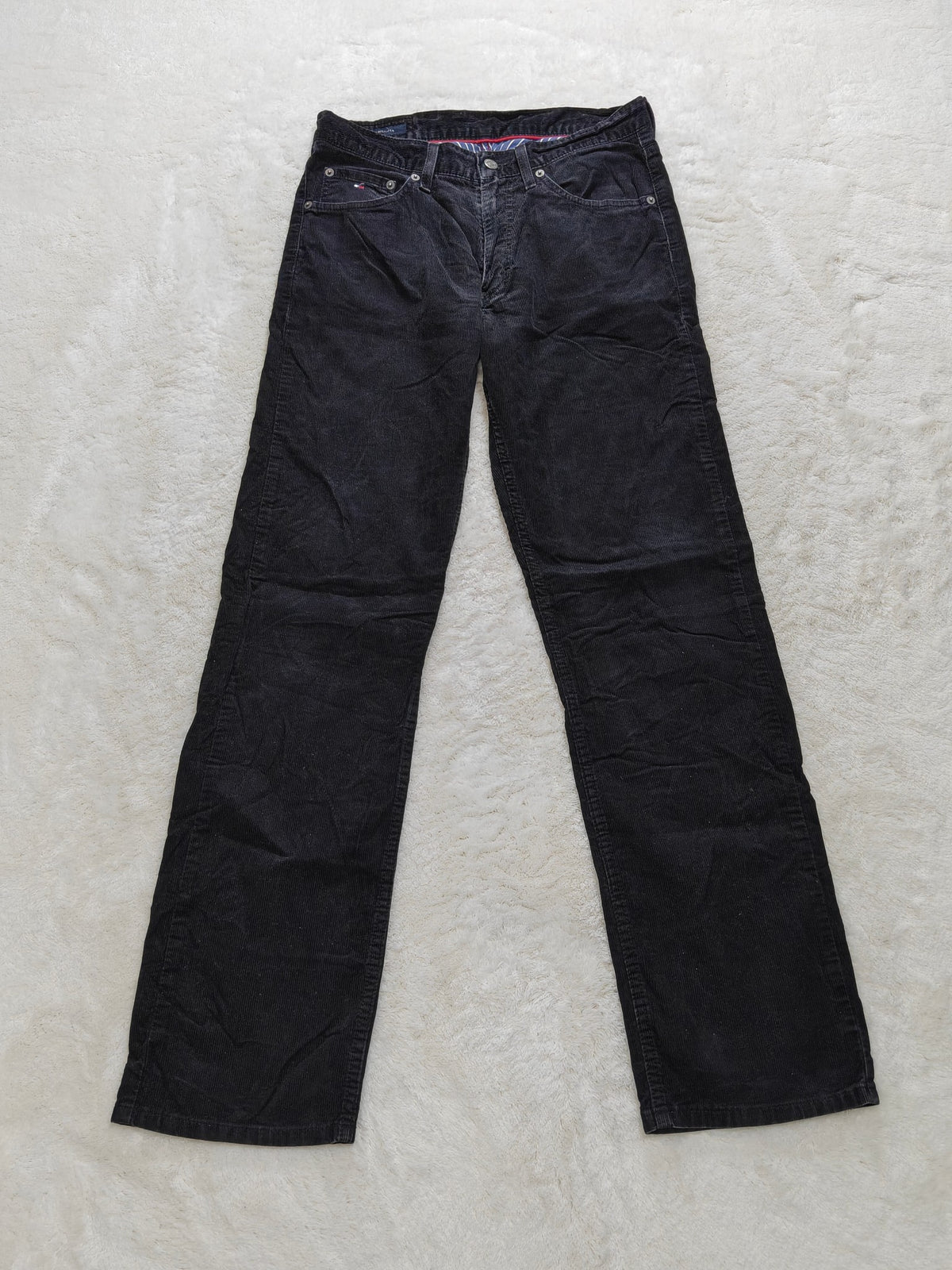 Men Tommy Hilfiger Black Straight W30 L32 Y2K Pants