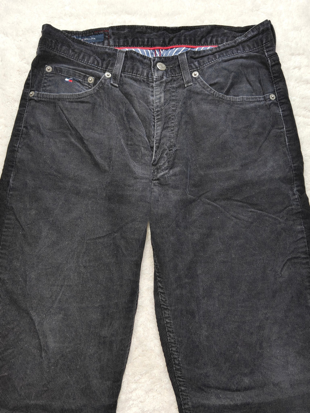 Men Tommy Hilfiger Black Straight W30 L32 Y2K Pants