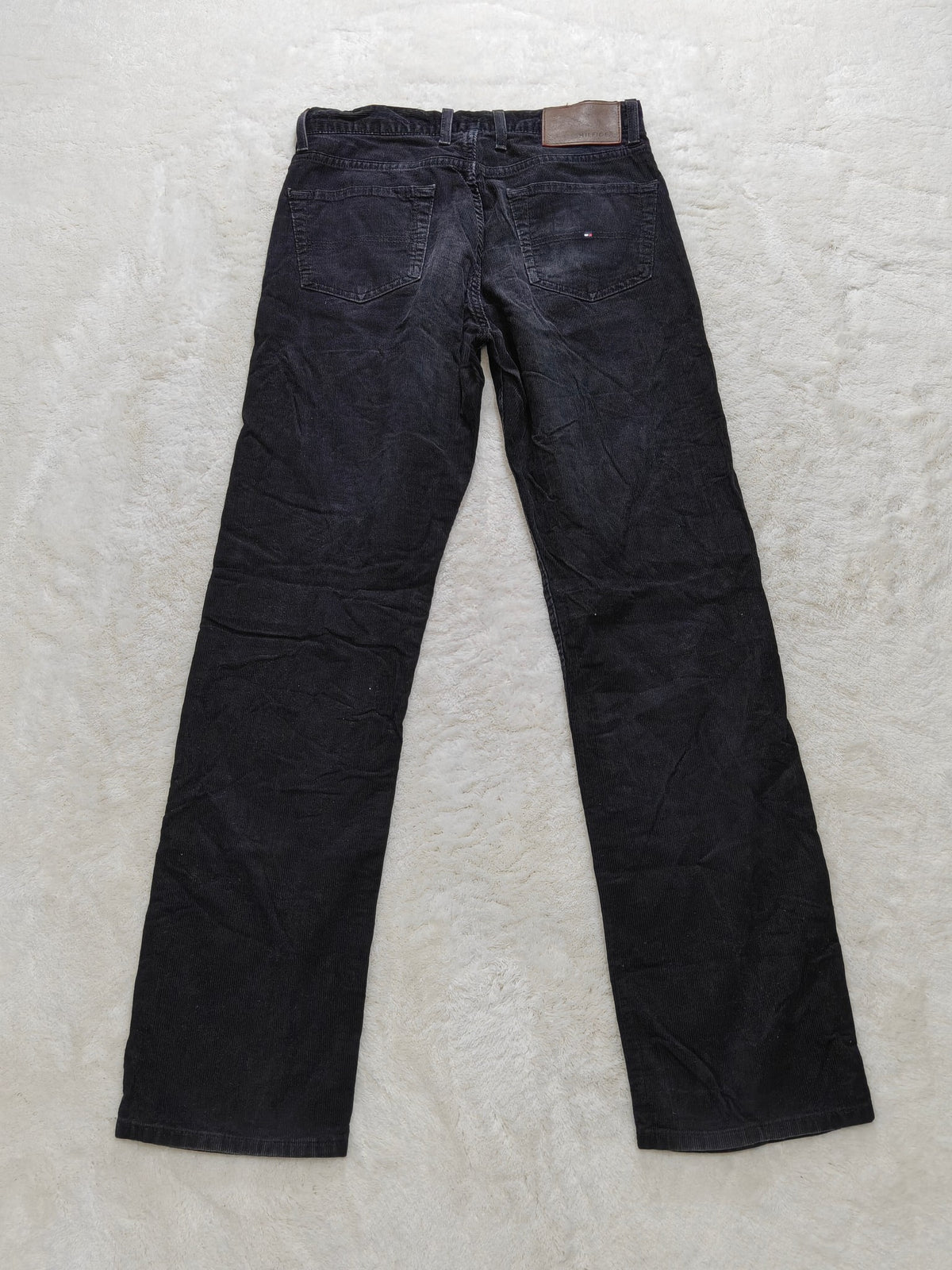 Men Tommy Hilfiger Black Straight W30 L32 Y2K Pants
