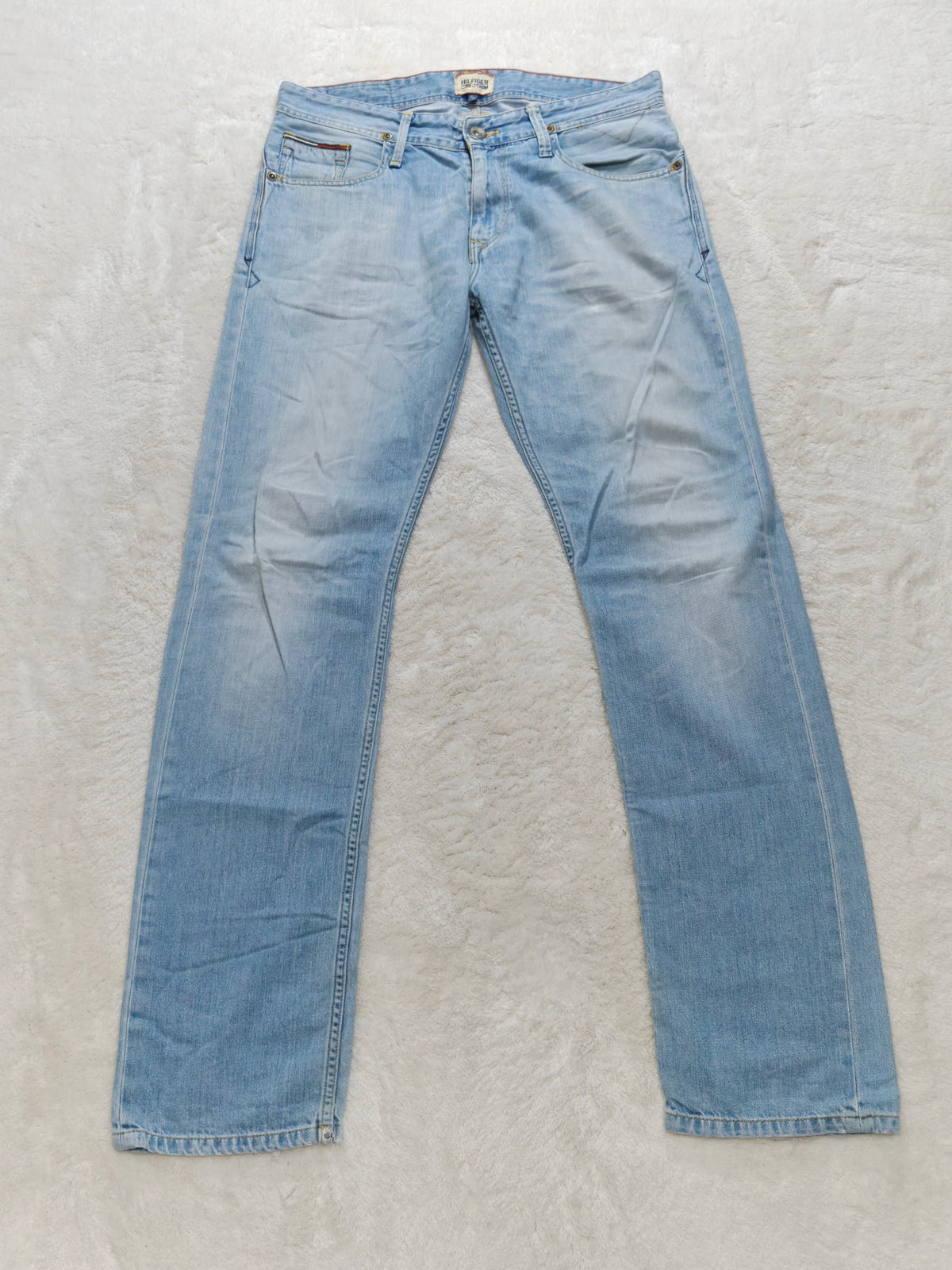 Men Tommy Hilfiger Ryan Light Blue Slim Straight W32 L34 Y2K Jeans