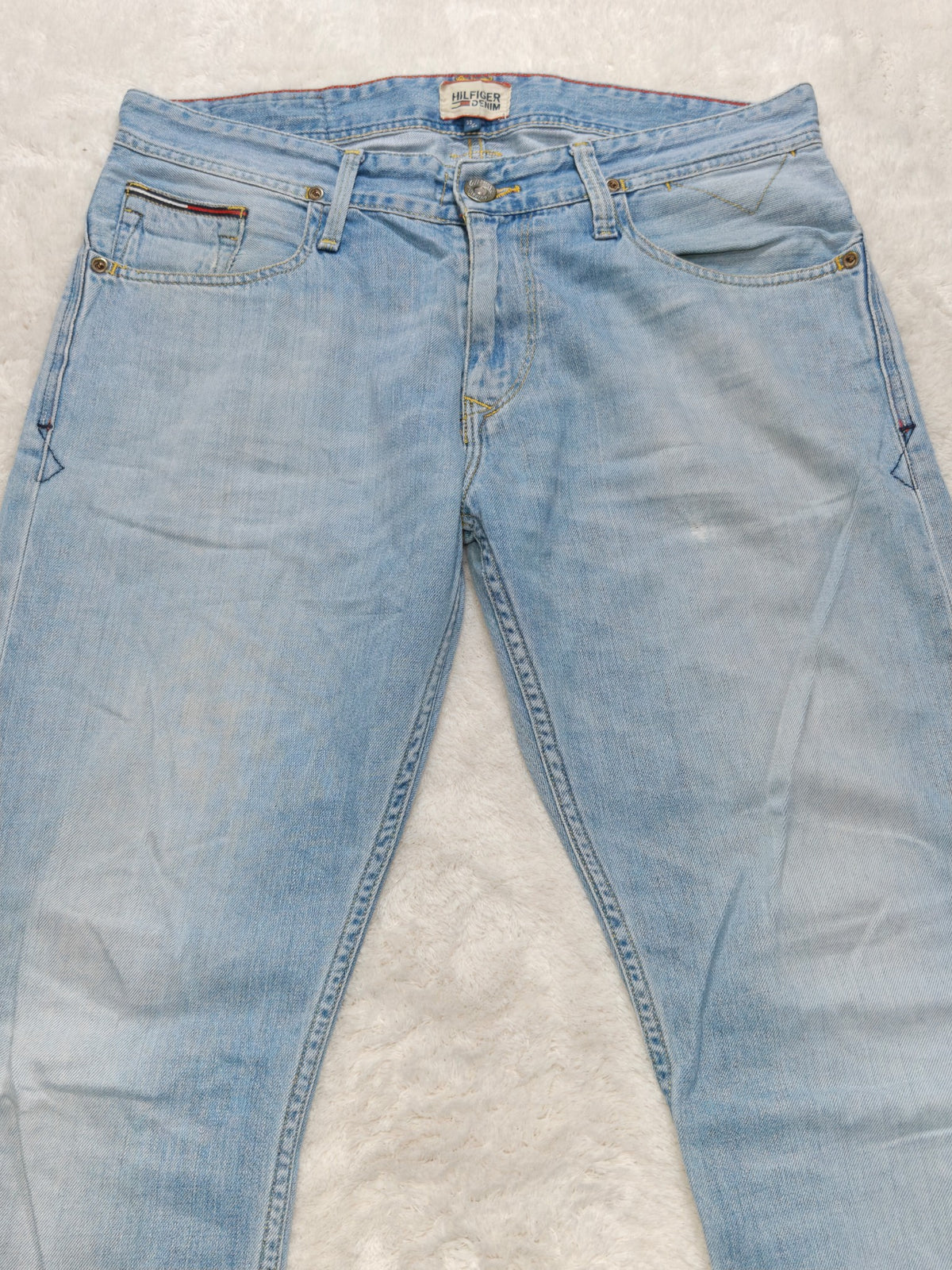 Men Tommy Hilfiger Ryan Light Blue Slim Straight W32 L34 Y2K Jeans