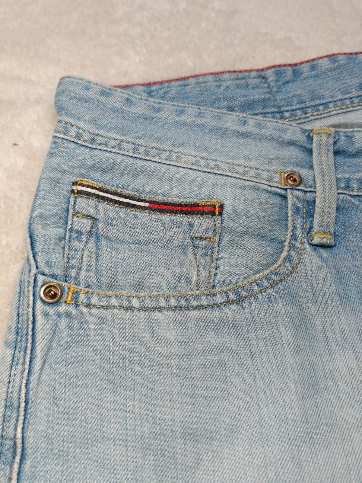 Men Tommy Hilfiger Ryan Light Blue Slim Straight W32 L34 Y2K Jeans