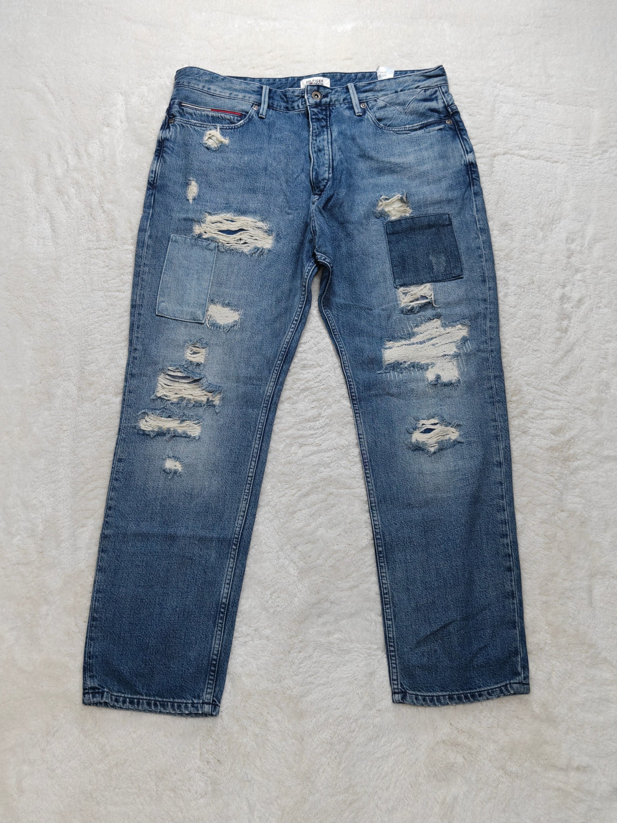 Men Tommy Hilfiger Samuel Blue VRAR Tapered W34 L32 Y2K Jeans