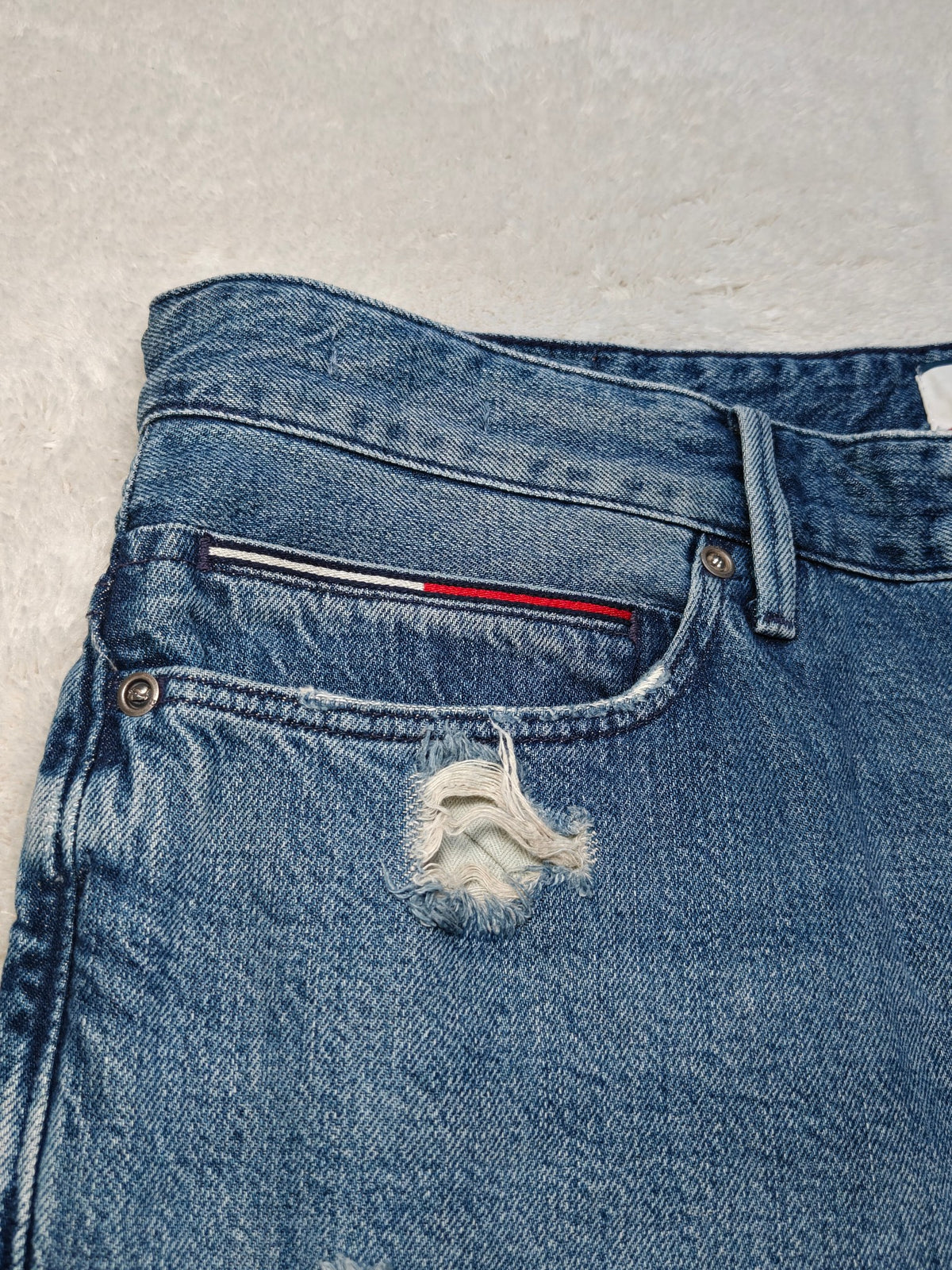 Men Tommy Hilfiger Samuel Blue VRAR Tapered W34 L32 Y2K Jeans