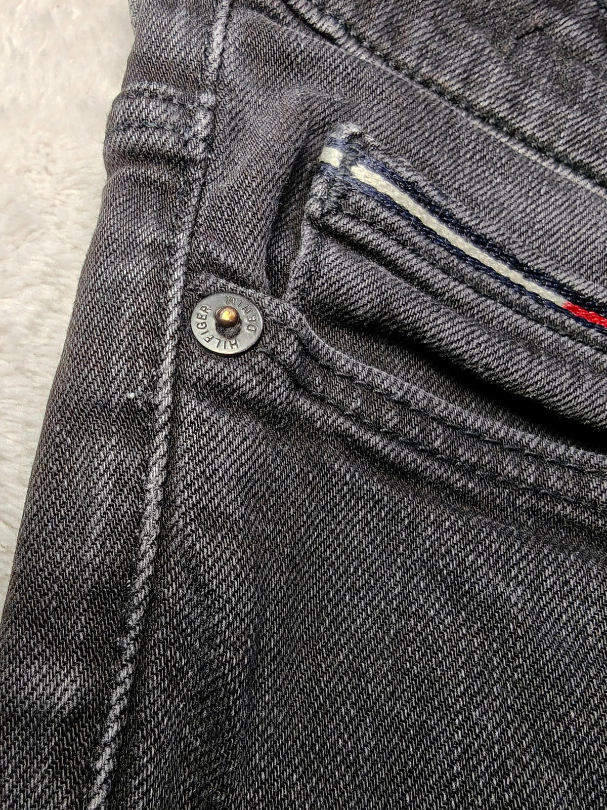 Men Tommy Hilfiger Sidney Black Skinny W29 L32 Y2K Jeans