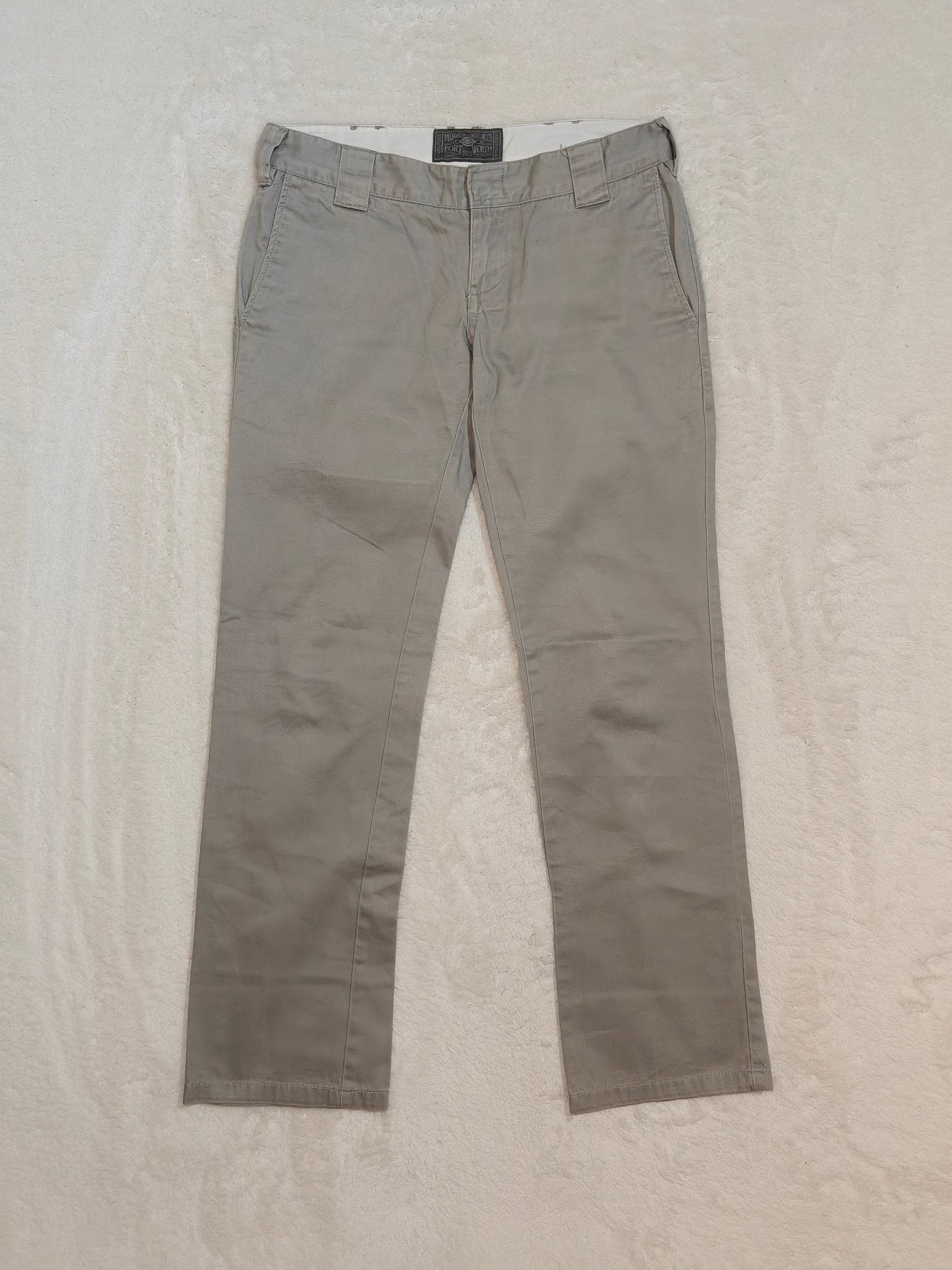 Women Dickies Chino Trousers Grey Straight W26 L30 EU 36