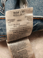 Men Wrangler Regular Fit Blue Straight W34 L30 Jeans