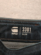 Men G - star 3301 Slim Blue W32 L28 Jeans
