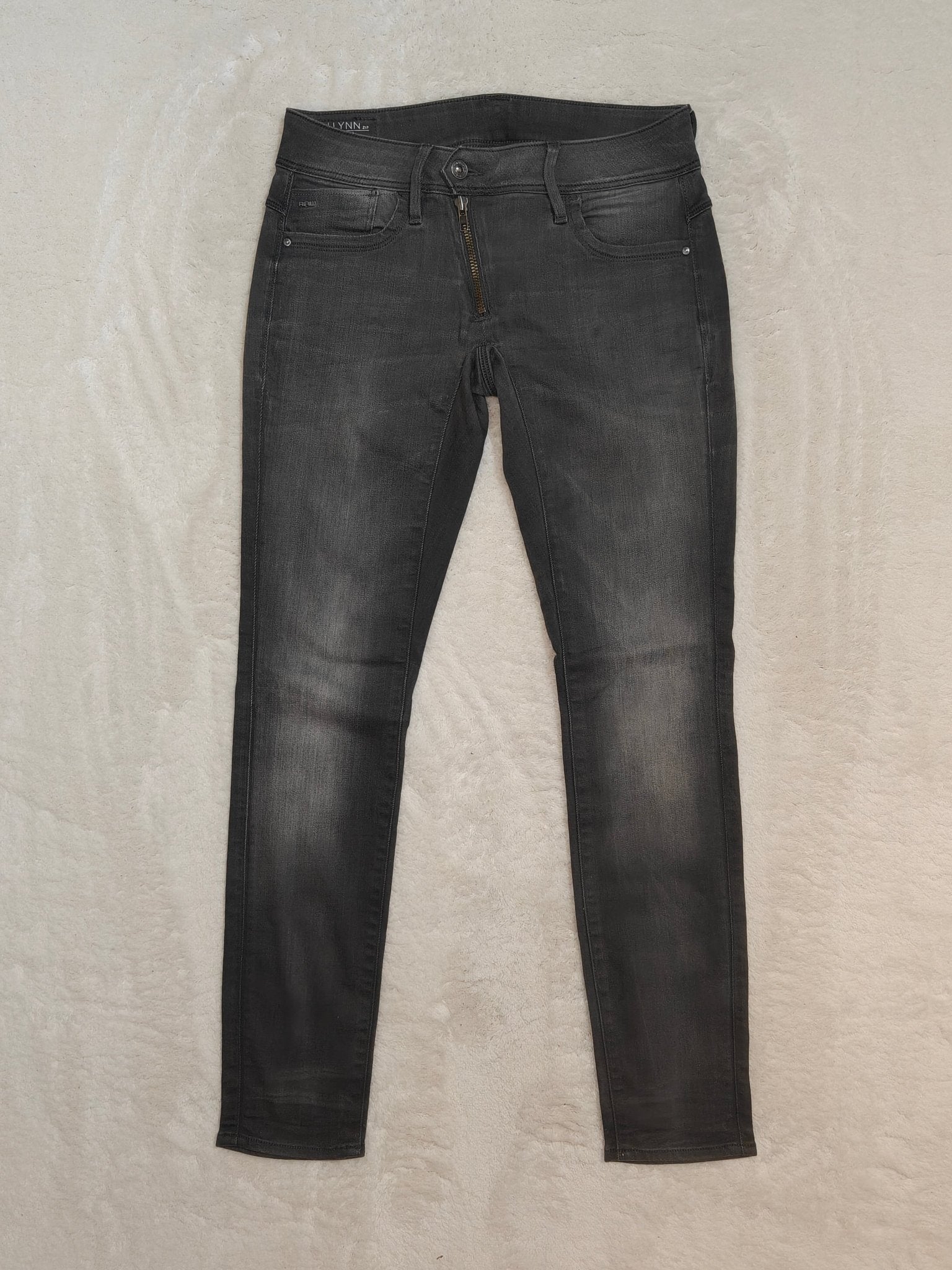 Women G - star Lynn Zip Grey Skinny W27 L30 EU 36 Jeans