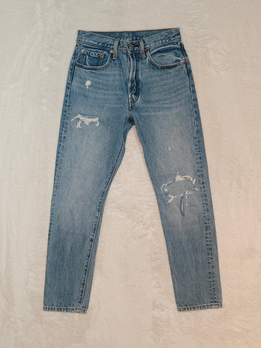 Women Levi's 501 S Blue Slim W26 L28 EU 36 Jeans