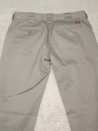 Women Dickies Chino Trousers Grey Straight W26 L30 EU 36