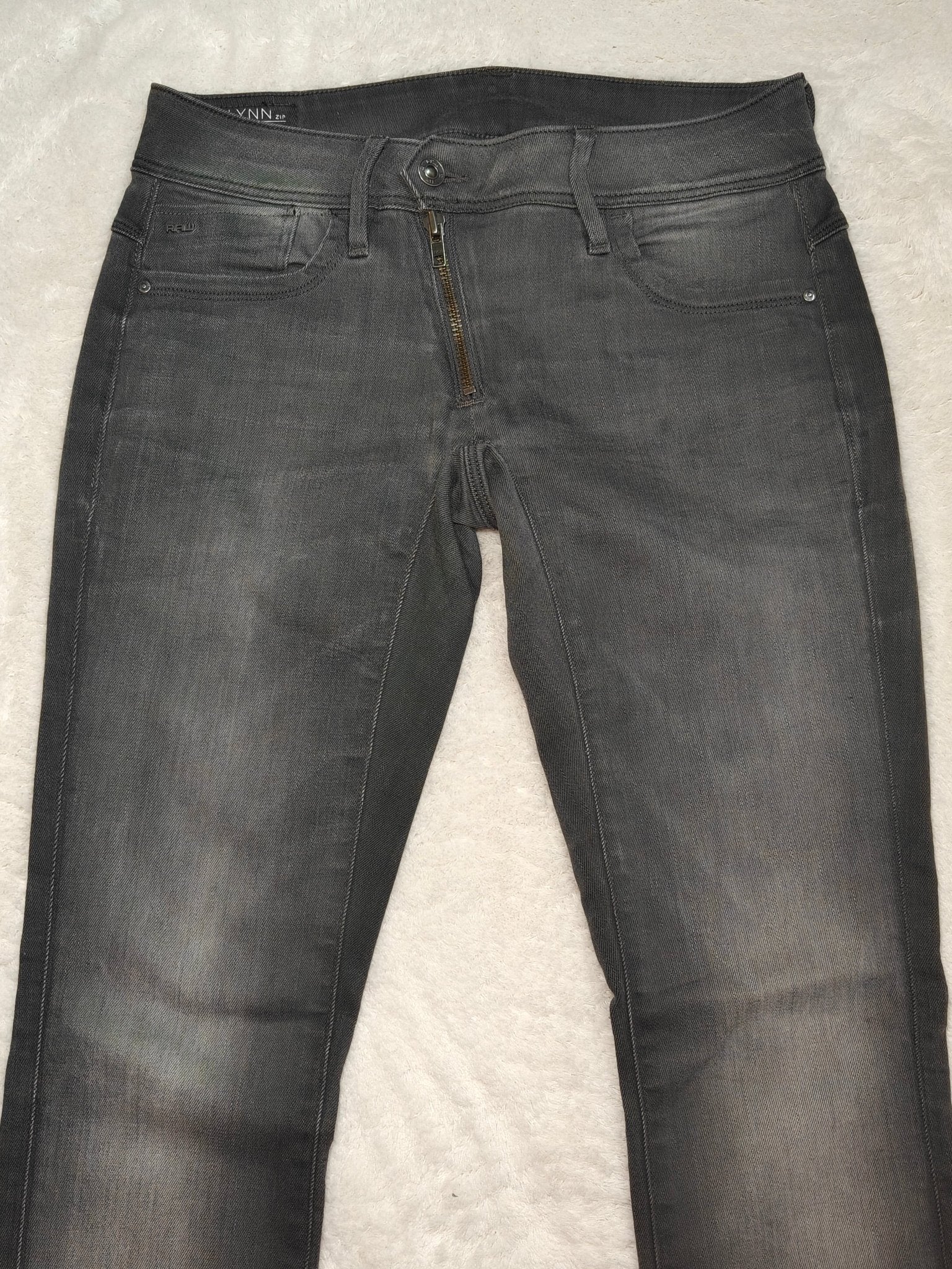 Women G - star Lynn Zip Grey Skinny W27 L30 EU 36 Jeans