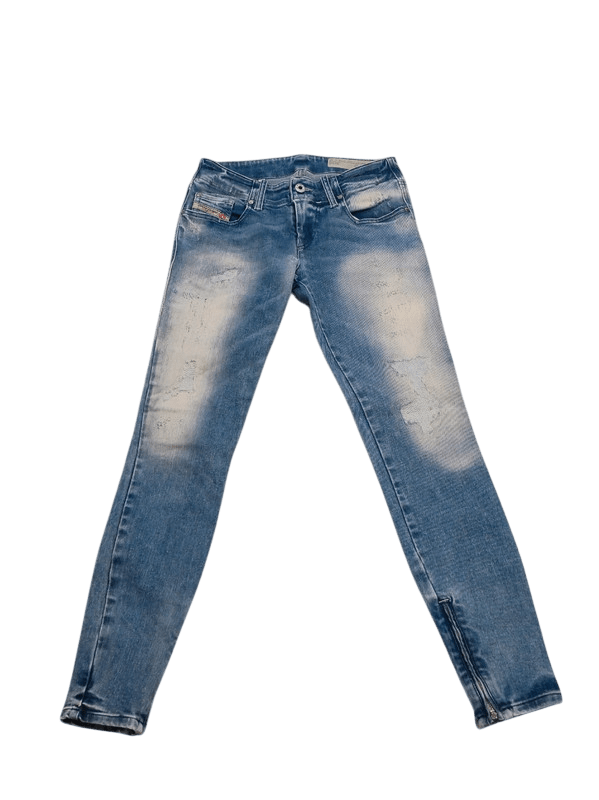 Women Diesel Grupee Zip Light Blue Skinny W24 L32 Jeans