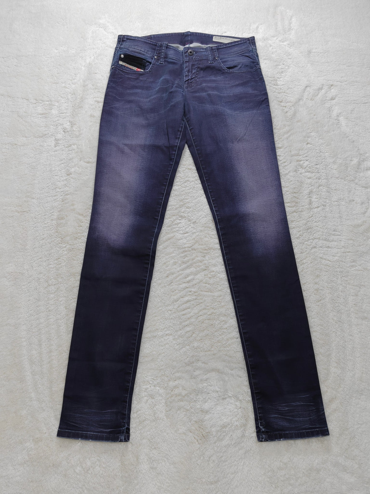 Women Diesel Grupee Made in Italy Dark blue 0818G Slim W28 L32 (EU 38 / M) Y2K Jeans