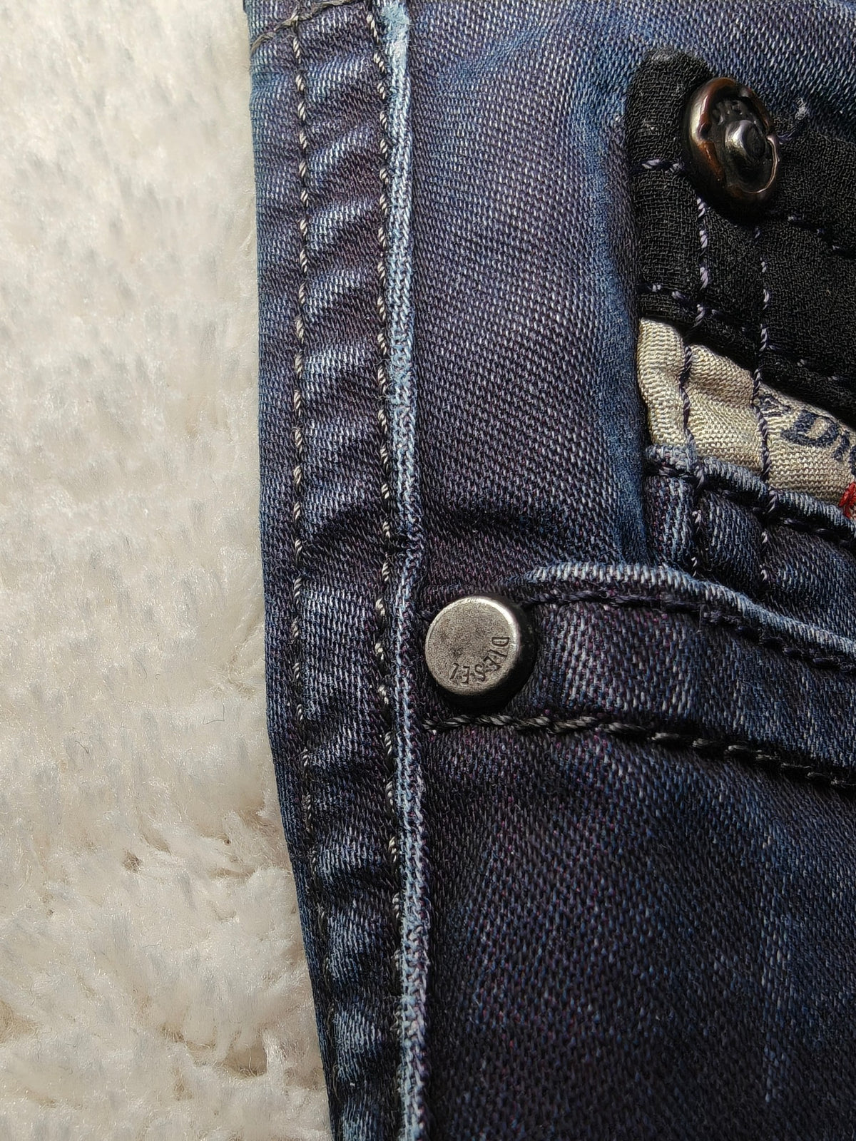 Women Diesel Grupee Made in Italy Dark blue 0818G Slim W28 L32 (EU 38 / M) Y2K Jeans