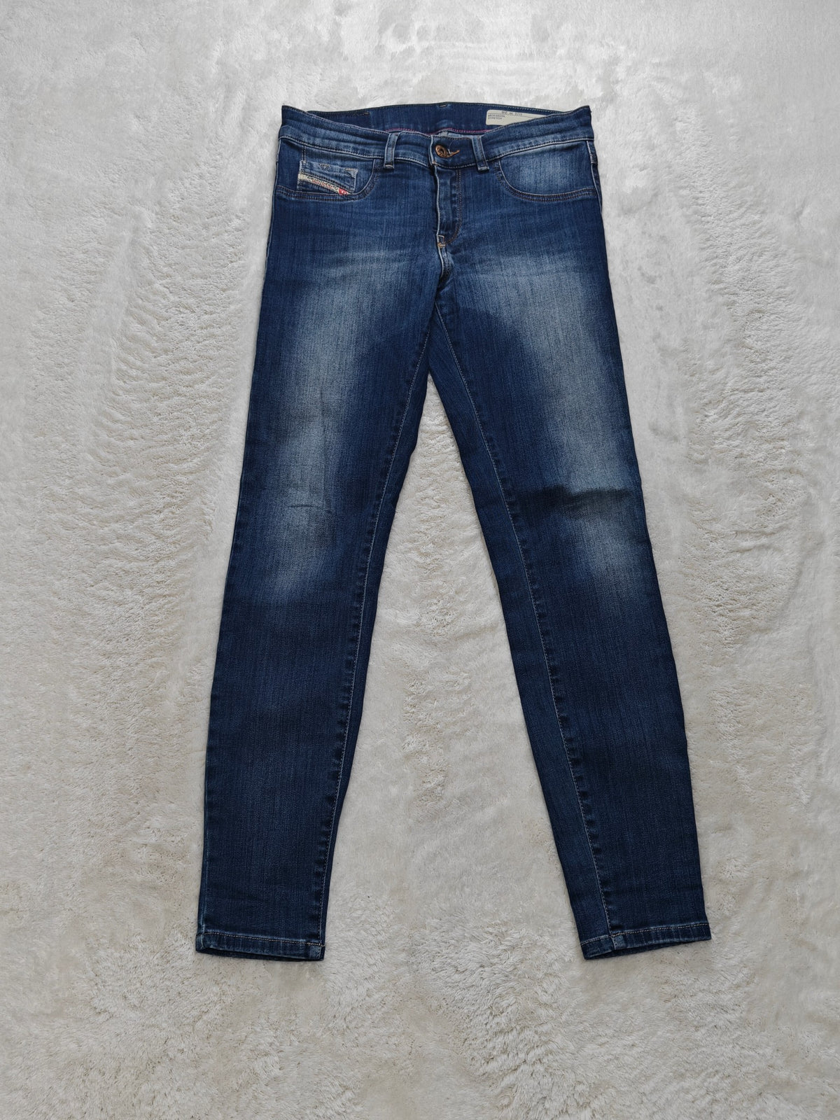 Women Diesel Livier-Ankle Blue 0826L Super Slim Jegging W28 L30 (EU 38 / M) Y2K Jeans