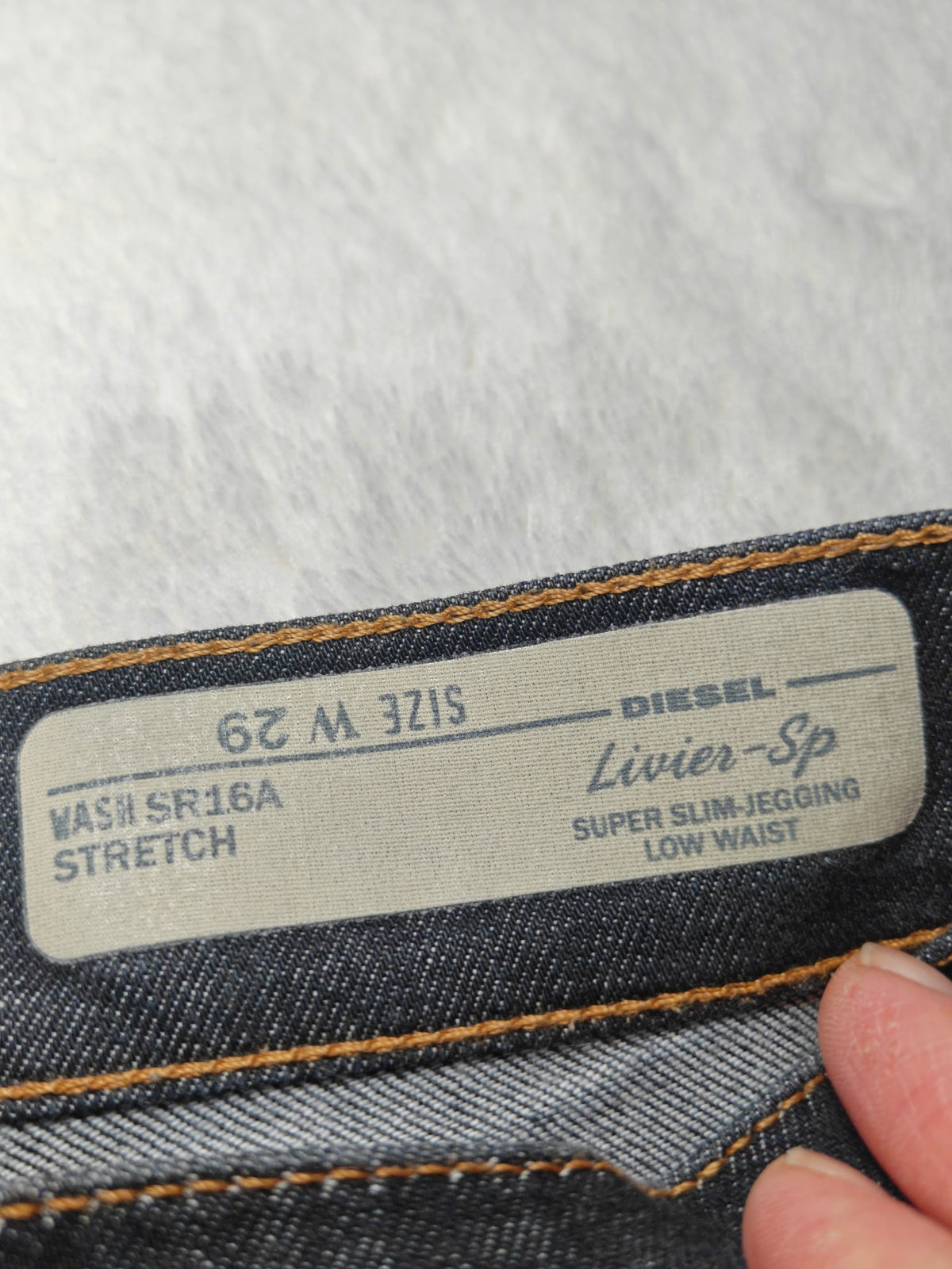 Women Diesel Livier-Sp Dark blue SR16A Super-slim jegging W29 L34 (EU 38 / M) Y2K Jeans