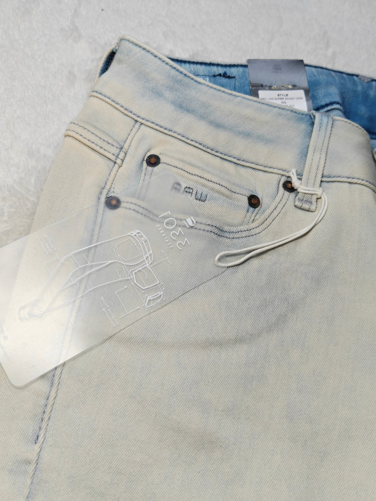 Women G-Star RAW 3301 Cream Skinny W27 L32 (EU 36 / S) Jeans