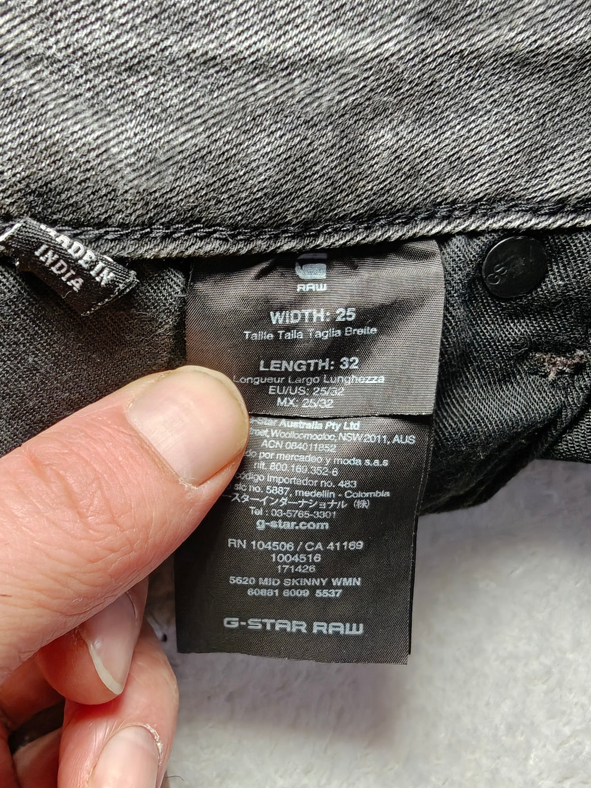 Women G-Star RAW 5620 Black Skinny W25 L32 (EU 34 / XS) Y2K Jeans