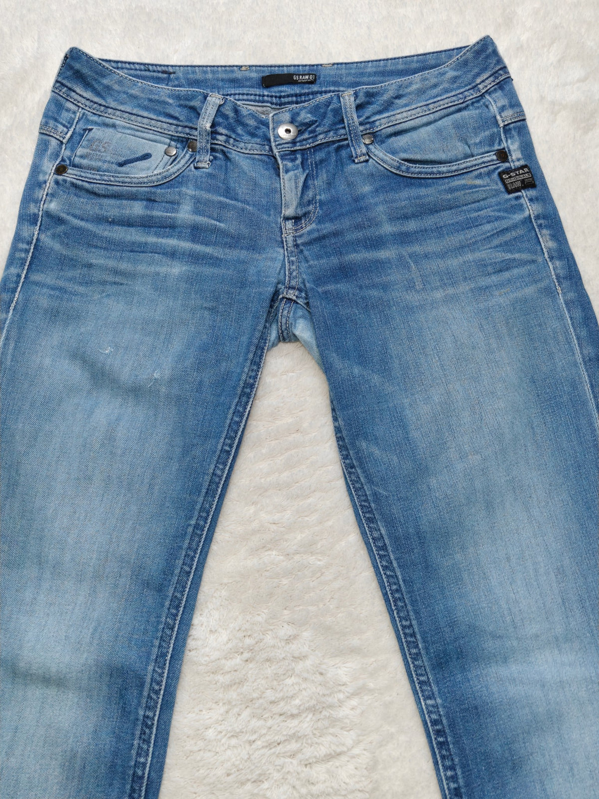 Women G-Star RAW Attacc Blue Straight W28 L30 (EU 38 / M) Y2K Jeans