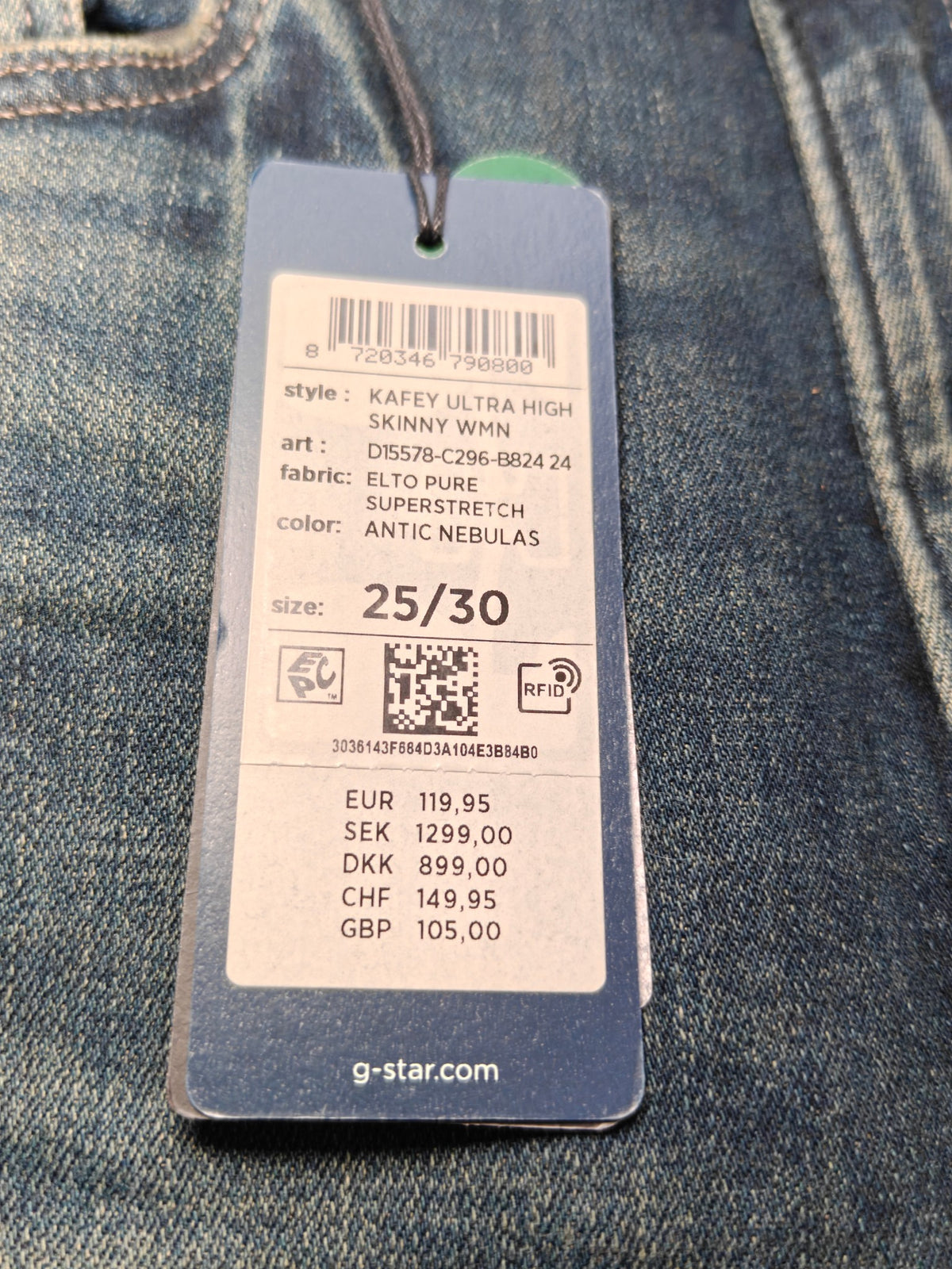 Women G-Star RAW Kafey Antic Nebulas Skinny W25 L30 (EU 34 / XS) Jeans