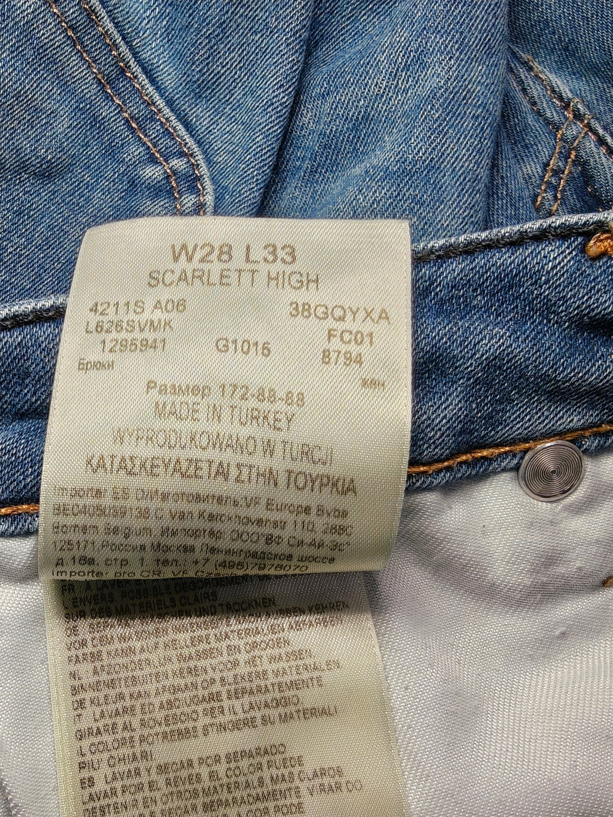 Women Lee Scarlett High Blue Skinny W28 L28 (EU 38 / M) Y2K Jeans
