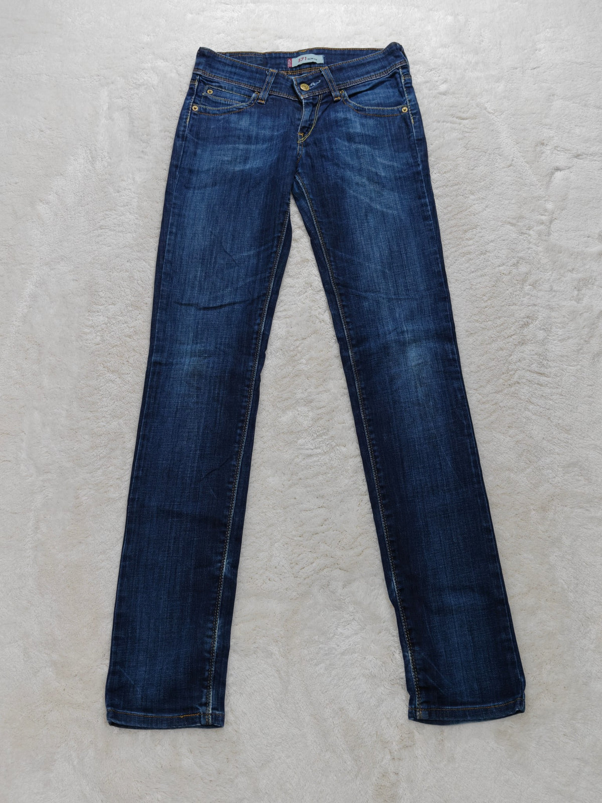 Women Levi's 571 Dark Blue 0025 Slim W27 L34 (EU 36 / S) Y2K Jeans
