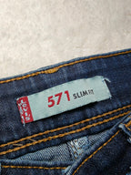 Women Levi's 571 Dark Blue 0025 Slim W27 L34 (EU 36 / S) Y2K Jeans