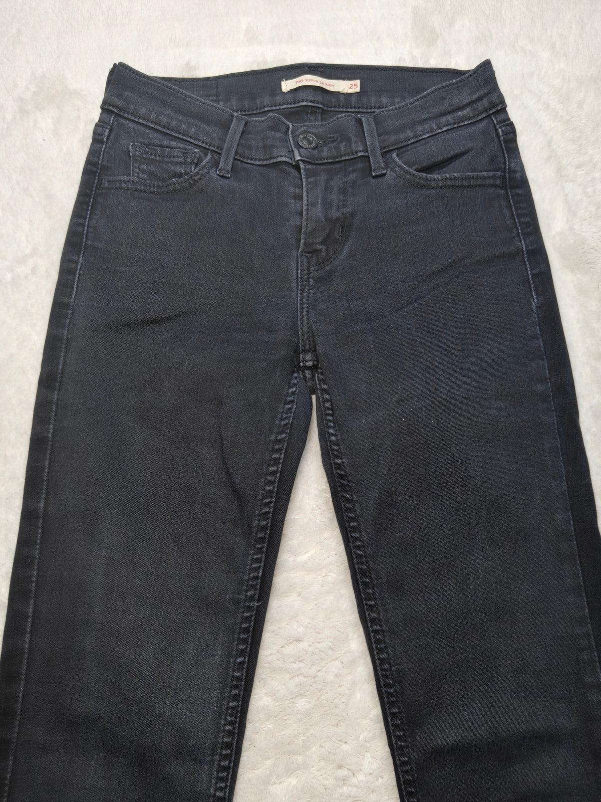 Women Levi's 710 Black Super skinny W25 L30 (EU 34 / XS) Y2K Jeans