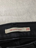 Women Levi's 710 Black Super skinny W25 L30 (EU 34 / XS) Y2K Jeans