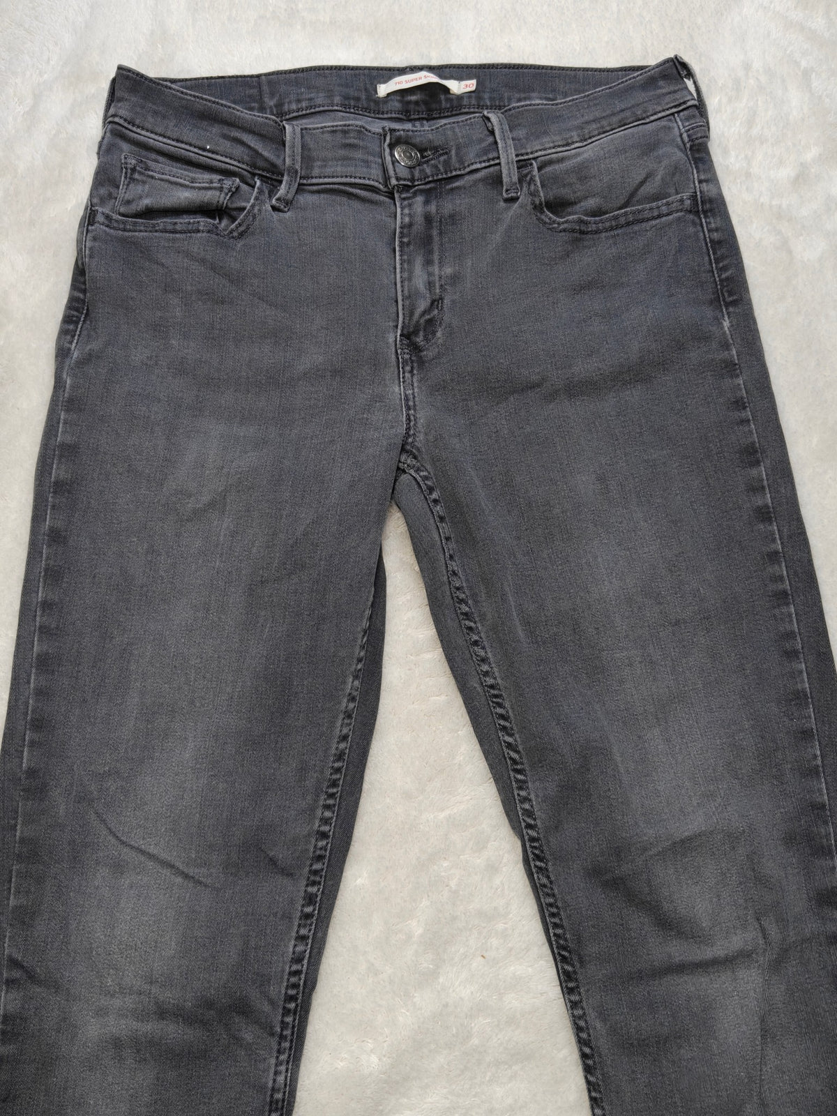 Women Levi's 710 Super Skinny Black Skinny W30 L30 (EU 40 / L) Y2K Jeans