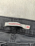 Women Levi's 710 Super Skinny Black Skinny W30 L30 (EU 40 / L) Y2K Jeans