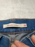Women Levi's 710 Super Skinny Blue Super skinny W25 L32 (EU 34 / XS) Y2K Jeans