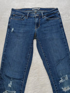 Women Levi's 711 Blue 0140 Skinny W28 L32 (EU 38 / M) Y2K Jeans