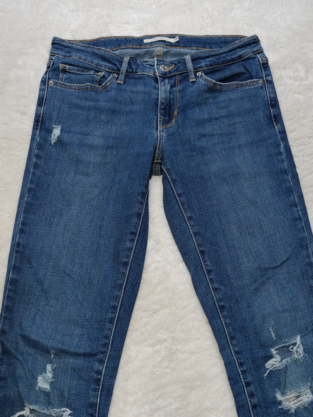 Women Levi's 711 Blue 0140 Skinny W28 L32 (EU 38 / M) Y2K Jeans