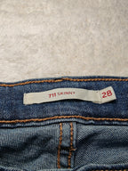 Women Levi's 711 Blue 0140 Skinny W28 L32 (EU 38 / M) Y2K Jeans