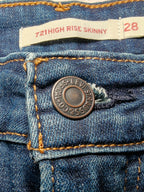 Women Levi's 721 Blue Skinny W28 L32 (EU 38 / M) Y2K Jeans