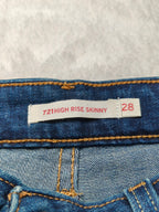 Women Levi's 721 Blue Skinny W28 L32 (EU 38 / M) Y2K Jeans