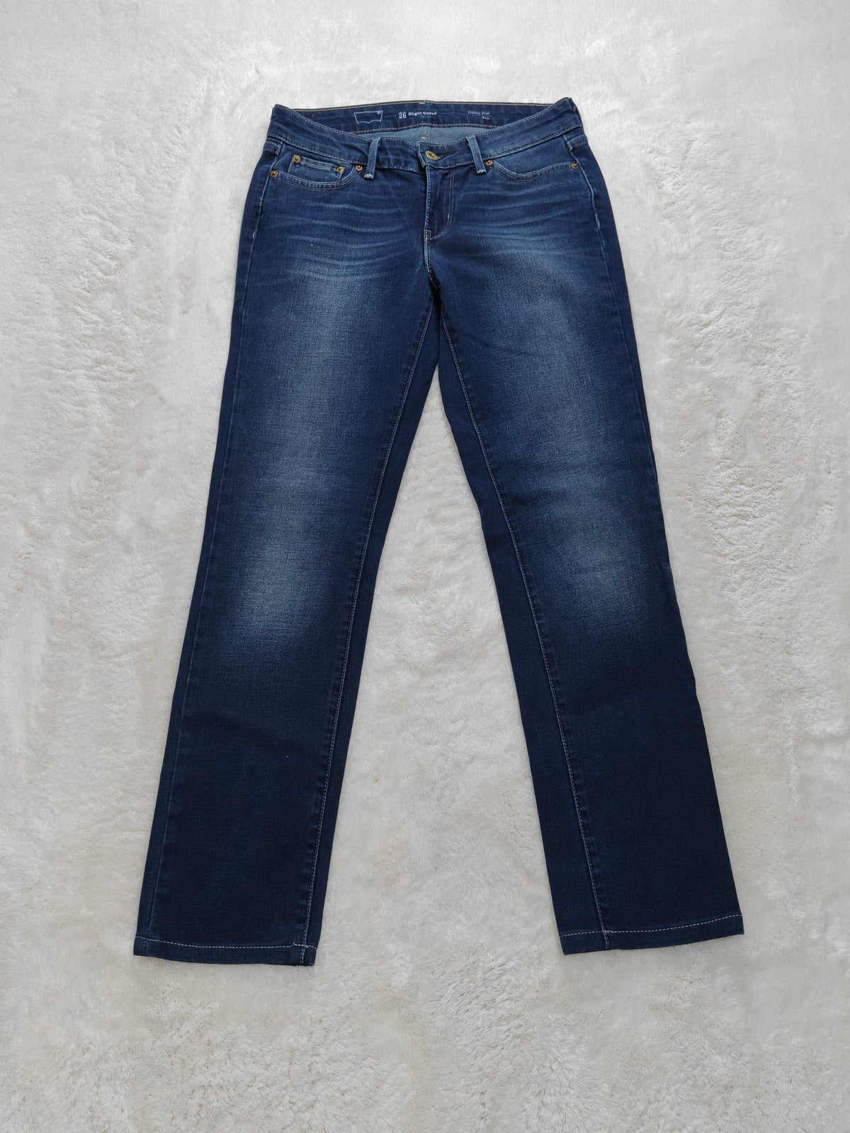 Women Levi's Slight Curve Dark blue Slim W26 L30 (EU 36 / S) Y2K Jeans