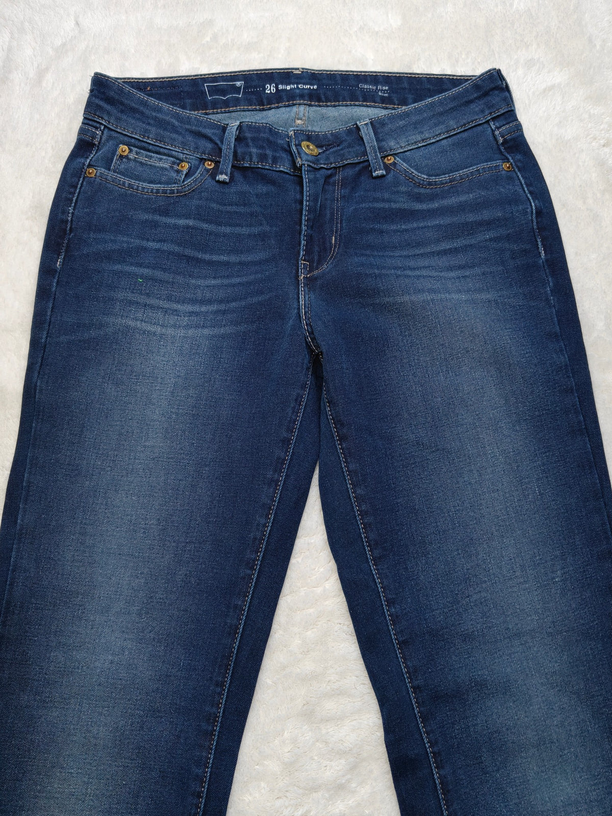 Women Levi's Slight Curve Dark blue Slim W26 L30 (EU 36 / S) Y2K Jeans