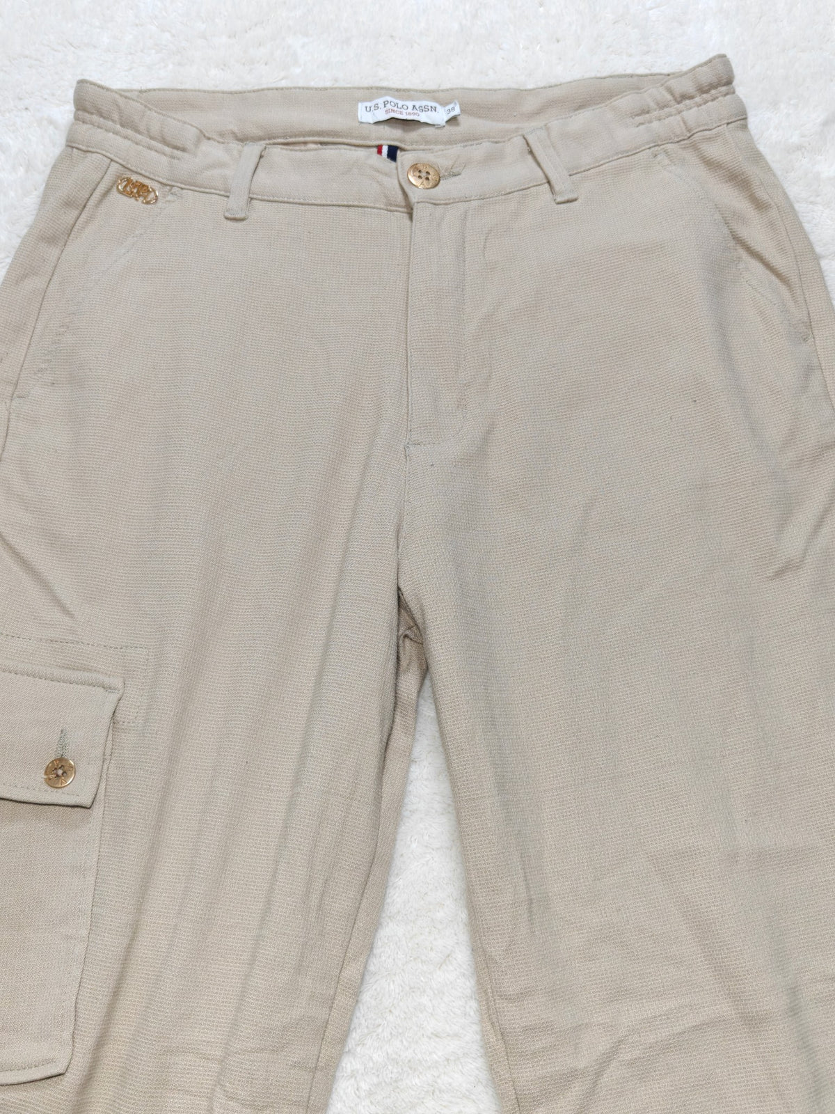 Women U.S. Polo Assn Beige Tapered W32 L28 (EU 42 / XL) Y2K Pants